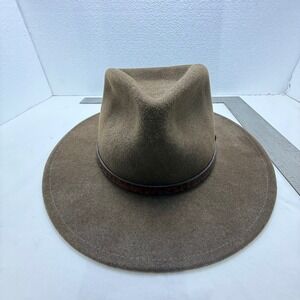 Indiana Jones Hat Mens Medium Brown Wool Fedora Outback Wide Brim WPL 5923 USA